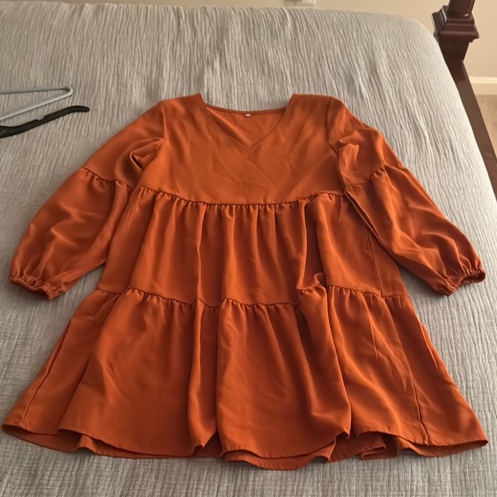 Amazon Women's Orange Midi Dress